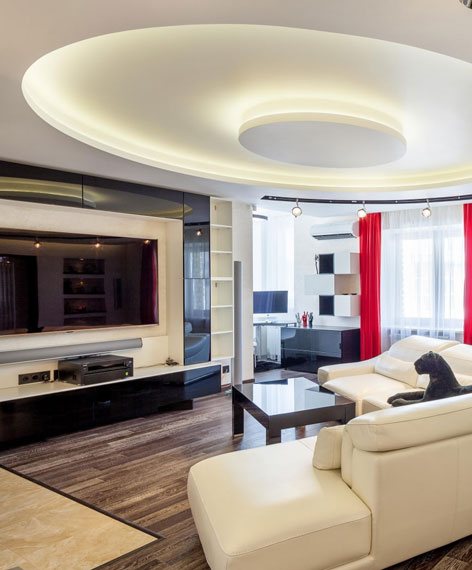 двухуровневый натяжной потолок